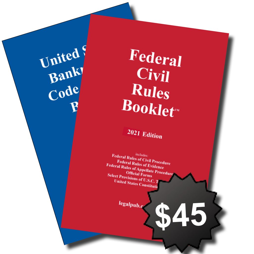 Front covers the Combo: the 2021 U.S. Bankruptcy Code and Rules Booklet and 2021 Federal Civil Rules Booklet.